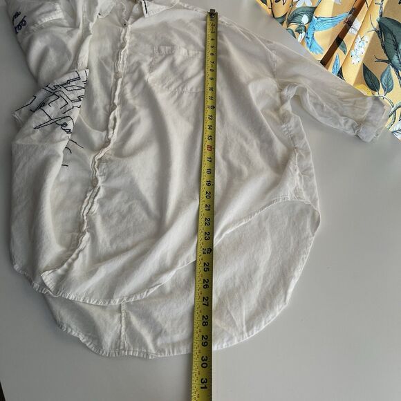 Anthropologie Allihop White Cotton Don’t Follow Me Top Sz S Boho Travel Resort - Picture 9 of 9